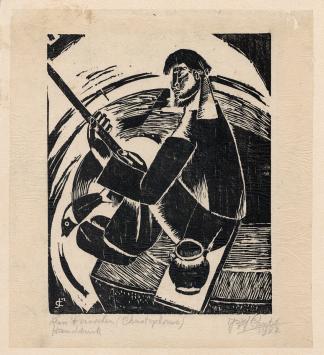 Grafisch kunstwerk van Belgische houtsnijder Jozef Cantré