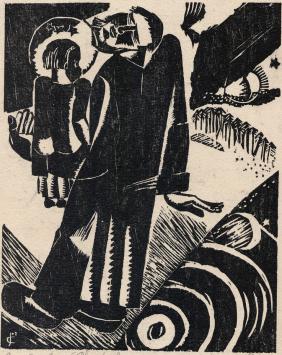 Belgische graficus Jozef Cantré met Aan wal