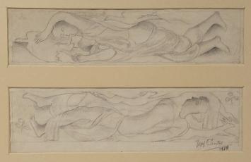 Potloodschetsen van Belgische kunstenaar Jozef Cantré