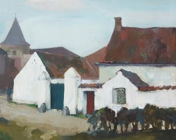 Belgische kunst kopen, een zicht op het dorp Wemmel