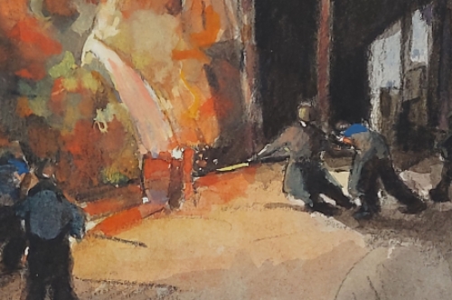 Kunstwerk  op papier van de Brugse kunstenaar Jules Gonthier