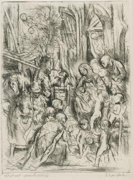 Een religieuze ets van Jules Van Ael