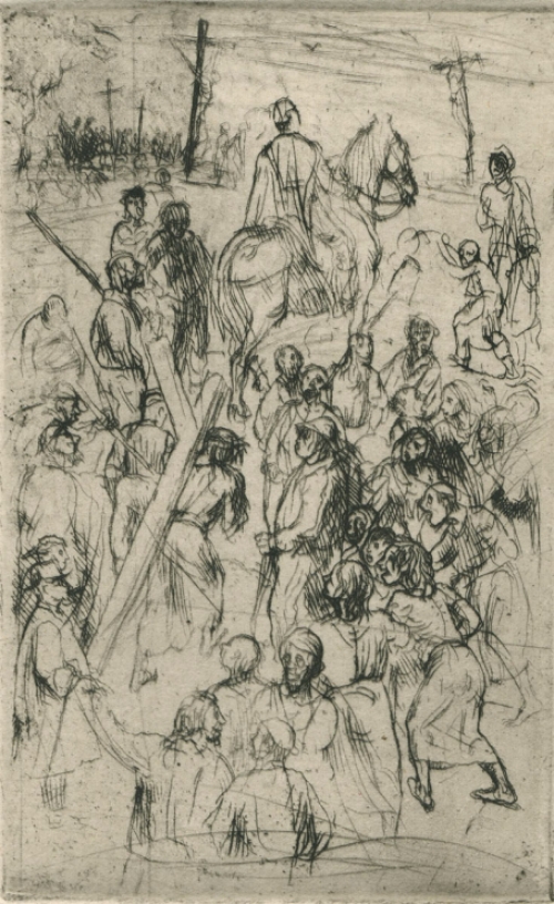 Mooie, kleine ets van Jules Van Ael