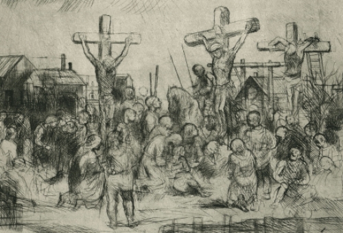 Belgische kunstenaar Jules Van Ael met een gesigneerde ets