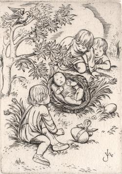 Gravure voor Pasen van Jules Van Ael