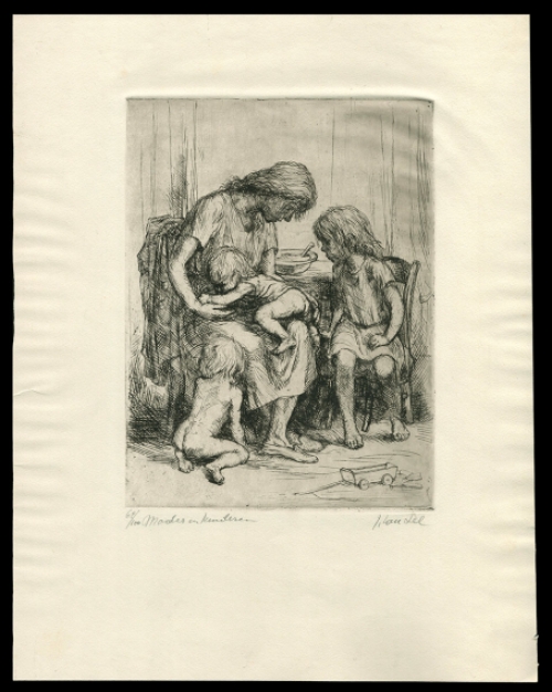 Grote ets Belgische etser Jules Van Ael kopen