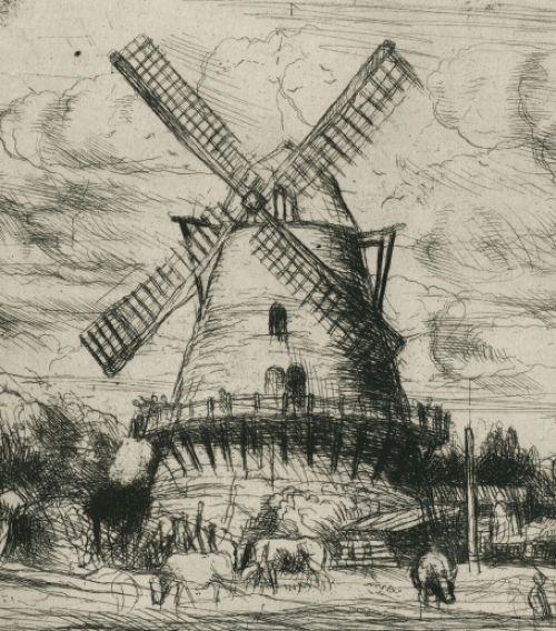 Belgische kunstenaar Jules Van Ael met een gesigneerde ets