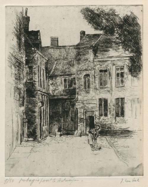 Potageriepoort, een ets van Jules Van Ael