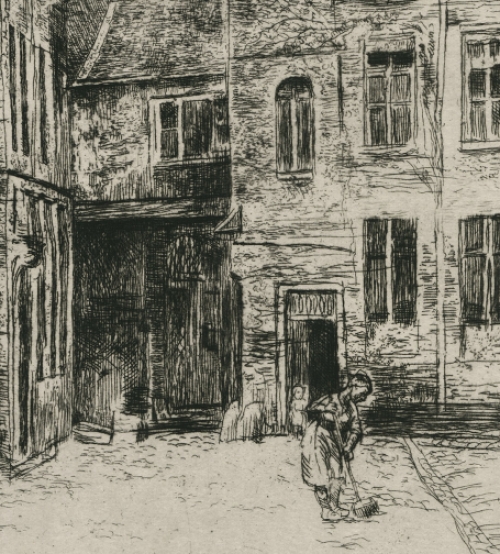 Belgische kunstenaar Jules Van Ael met een genummerde ets