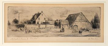 Kleine ets van de Antwerpse kunstenaar Jules Van Ael