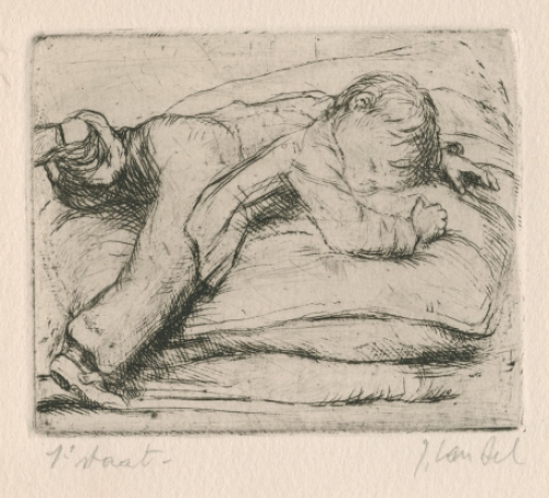 Kleine ets van de Belgische etser Jules Van Ael