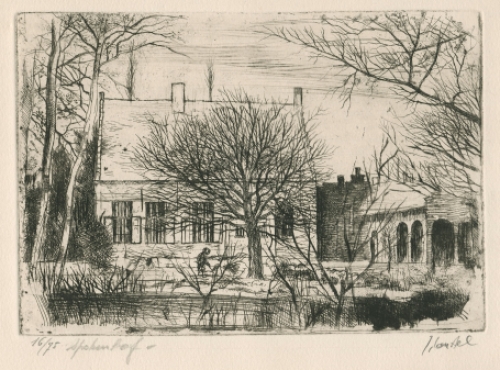 Spokenhof, een ets van Jules Van Ael