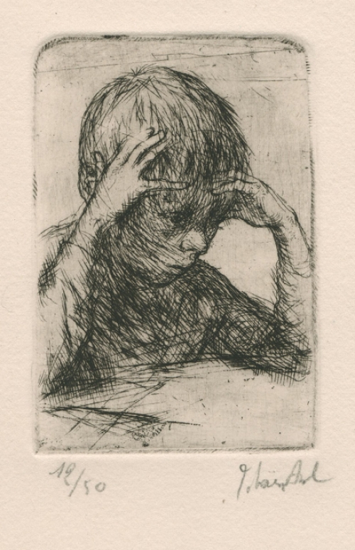 Kleine ets van de Belgische etser Jules Van Ael