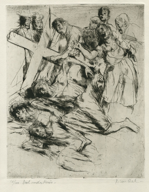 Het Vleeshuis, een ets van Jules Van Ael