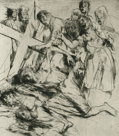 Belgische kunstenaar Jules Van Ael met een genummerde ets