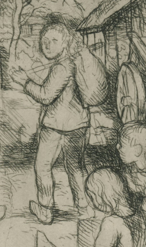 Belgische kunstenaar Jules Van Ael met een gesigneerde ets