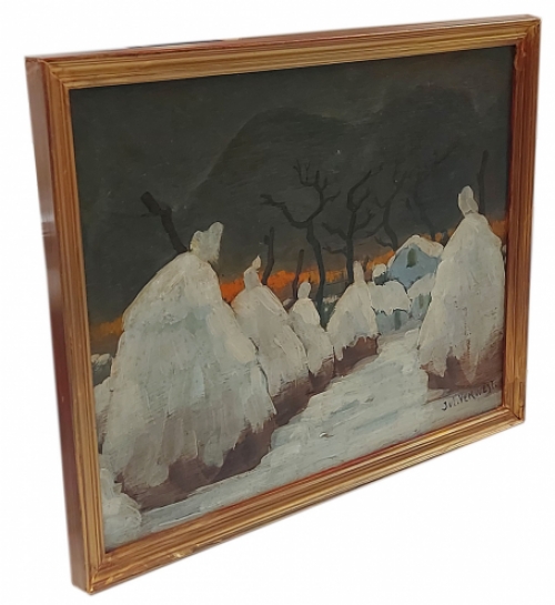 Hooimijten in de winter van J. Verwest