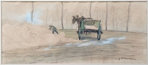 Belgische kunstenaar Juliaan Severin met een landschap