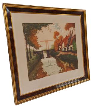 Julien Célos met een lithografie