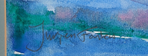 Aquarel, languit liggende naakte dame