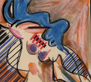 Juul Claeys Belgische kunstenaar met abstract werkje