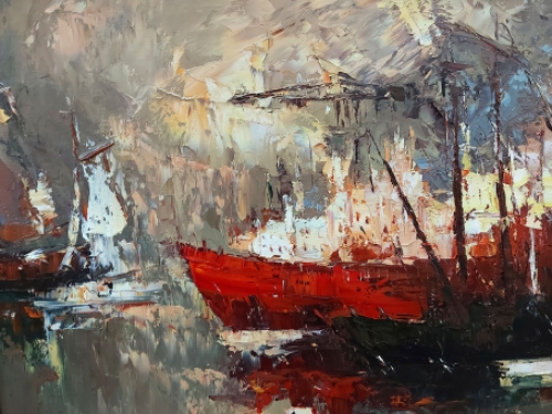 Zicht op haven van Juul Keppens