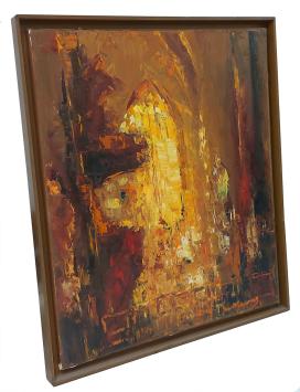 Zicht op kerkinterieur van Juul Keppens