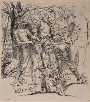 Belgische kunstenaar Jules Van Ael met grafisch kunstwerk