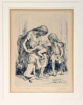 Grote ets van de Antwerpse kunstenaar Jules Van Ael