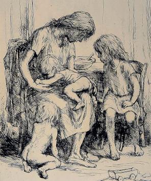 Belgische kunstenaar Jules Van Ael met een ets in goede conditie