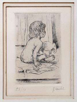 Kleine ets van de Belgische etser Jules Van Ael