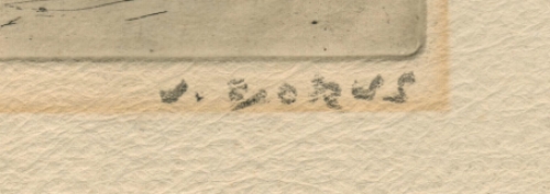 De Belgische etser Jaak Gorus met een kleine ets