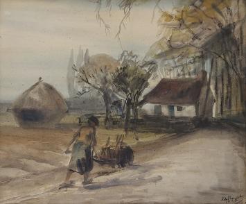 Aquarel uit 1937 van de Belgische schilder Karel De Bondt
