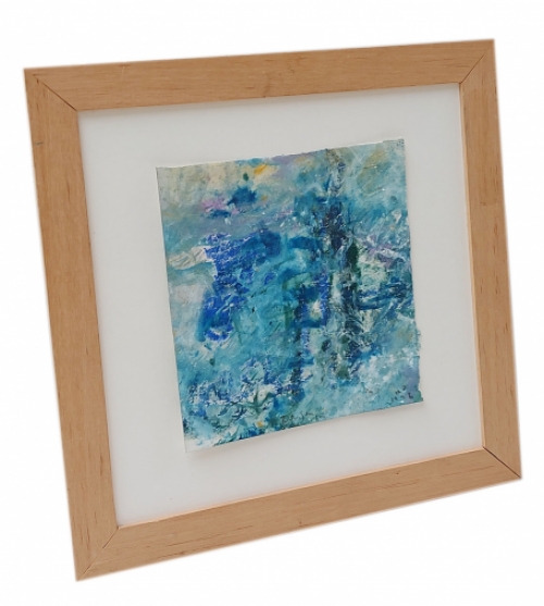 Blauwe abstractie gemengde techniek  1998