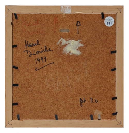 Blauwe abstractie gemengde techniek  1998