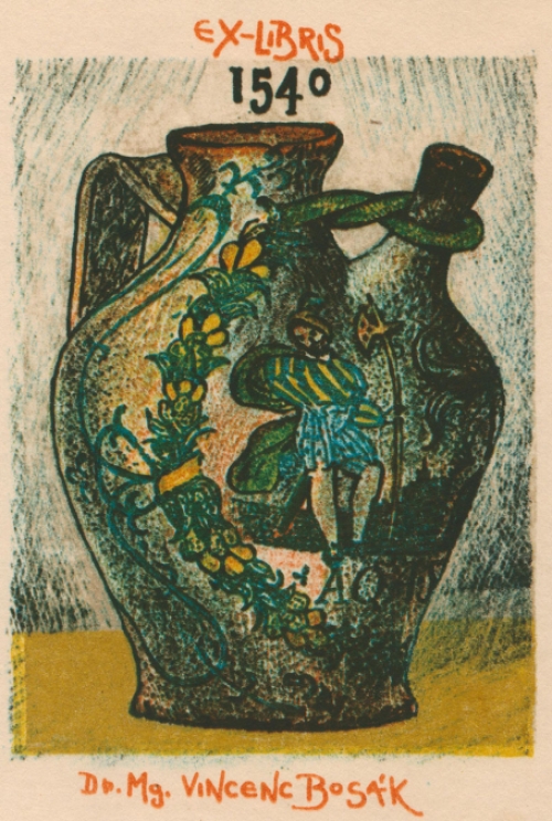 Litho van Karel Oberthor  voor  Dr. Mg. Vincenc Bosak