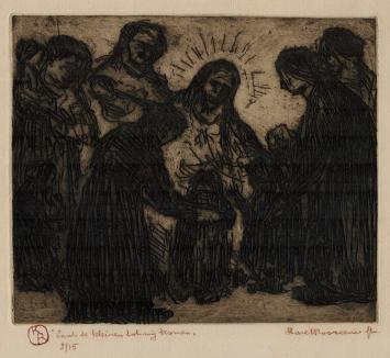 Karel Rosseeuw met een ets van Jezus