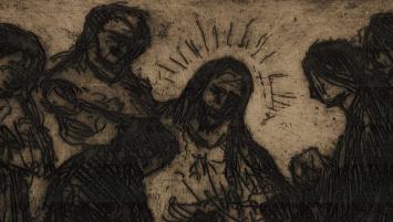 Karel Rosseeuw met een Christelijke ets