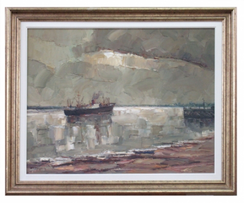 Scheldezicht van de Antwerpse kunstenaar Karel Verschooten