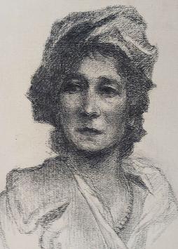 De Mechelse kunstenaar Ignace Kennis met een gesigneerde tekening op canvas
