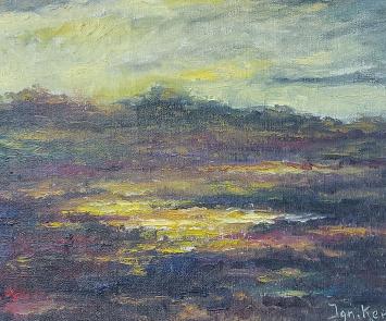 De Mechelse kunstenaar Ignace Kennis met een landschap