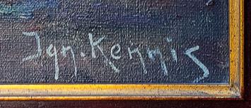 Weids landschap bij valavond