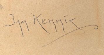 De Mechelse kunstenaar Ignace Kennis met een gesigneerde tekening