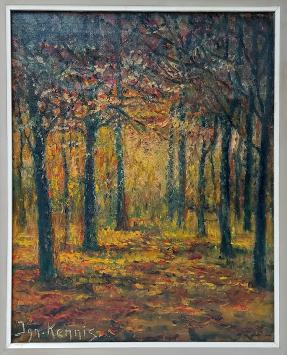 Ignace Kennis met een olieverfschilderij