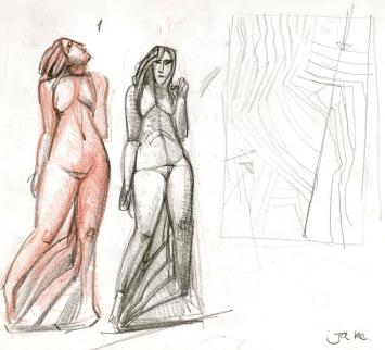 Jan Alfons Keustermans met een schetsblad