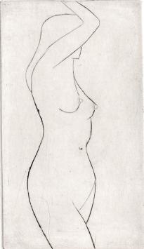 De Belgische etser Léon Smets met een grafisch kunstwerk