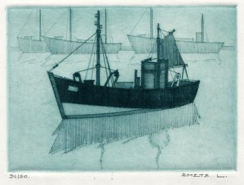 Een genummerde ets van Léon Smets