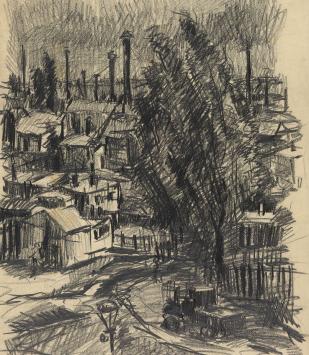 Harmen Klaas Post met een kunstwerkje, Amsterdam