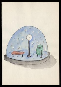 Tekening op papier van de Belgische kunstenaar  Koen Theys