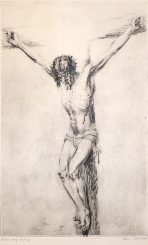 Belgische etser Romain Malfliet Kristus aan kruis